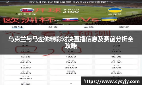乌克兰与马迩他精彩对决直播信息及赛前分析全攻略